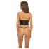 Bombshell - corset og g-streng - leopardmønster - sort - L