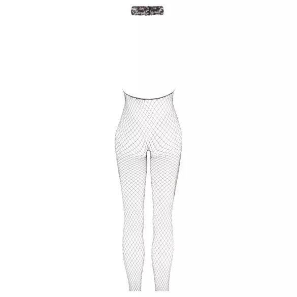 NO:XQSE - halsbånd catsuit - erotisk bodystocking - sort - M/L