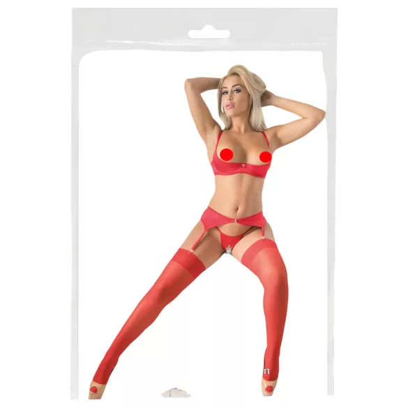 Cottelli - Blonde strømper - rød - 5/XL