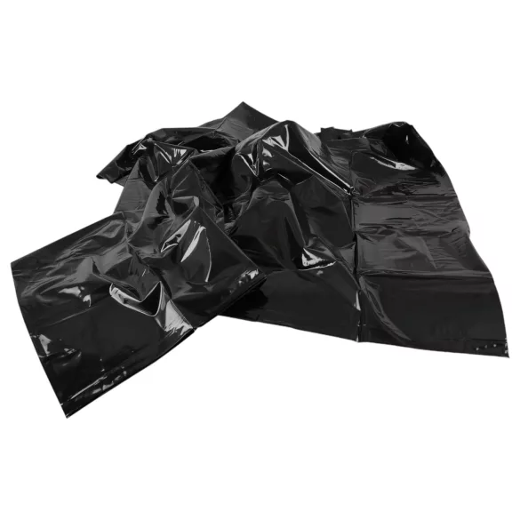 Vinyl - sengetøj til sex - vandtæt - sort 135x200cm
