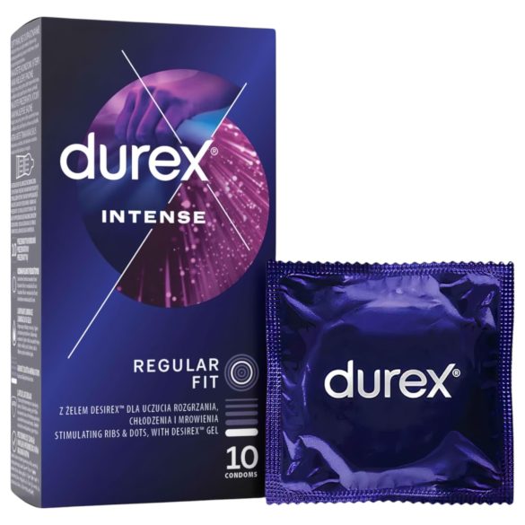 Durex Intense - Ribbet og prikket kondomer (10 stk)