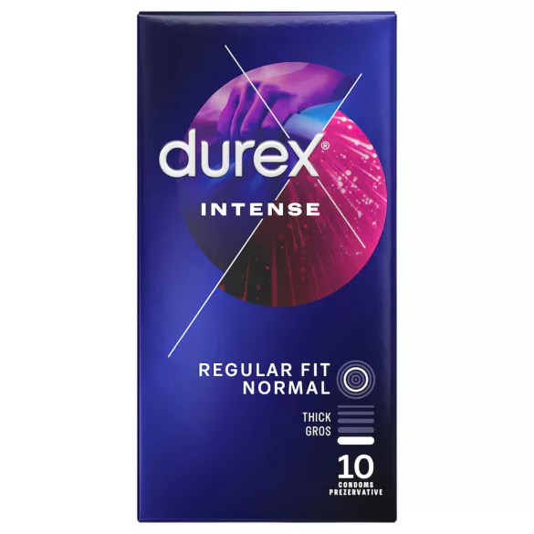 Durex Intense - ribbet og prikket kondom - 10 stk