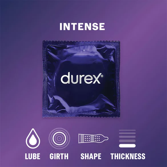 Durex Intense - ribbet og prikket kondom - 10 stk