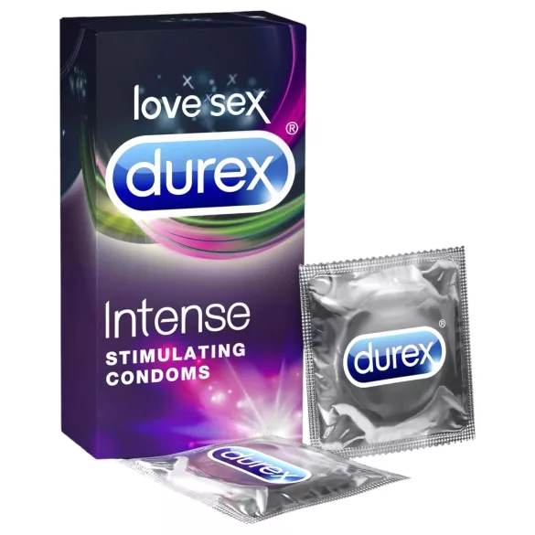 Durex Intense - ribbet og prikket kondom - 10 stk
