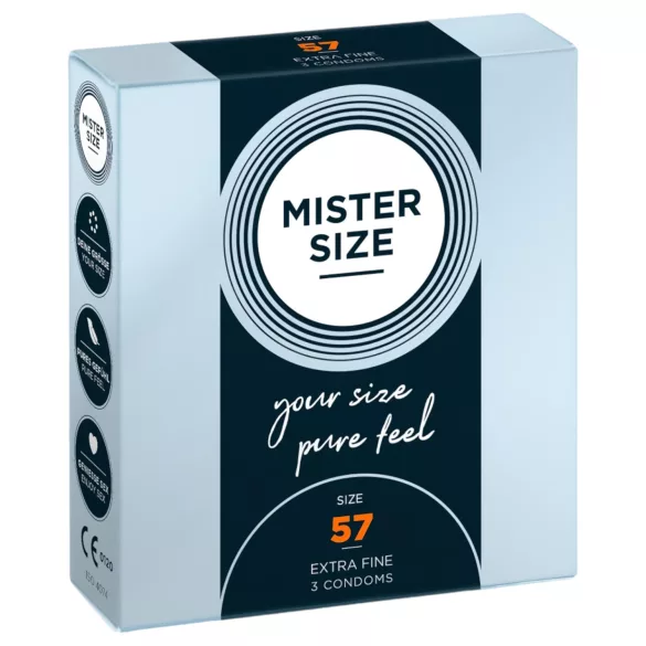 Mister Size - tyndt kondom - 57mm - 3 stk