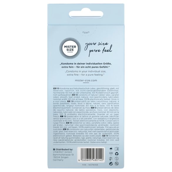 Mister Size - kondom - ekstra tynd - 60mm - 10 stk