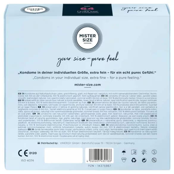 Mister Size - ekstra tynd kondom - 64mm - 36 stk