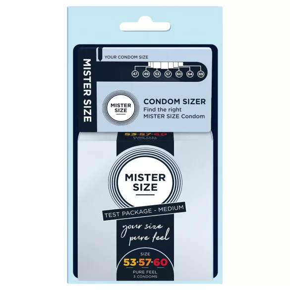 Mister Size - kondom testpakke med penis måler - 3 stk