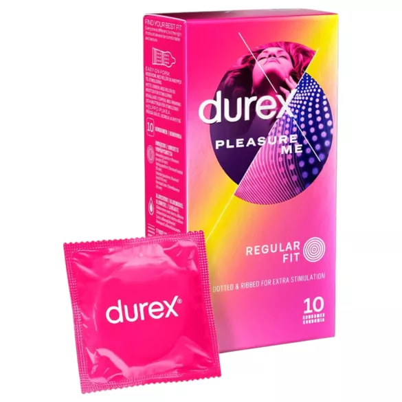Durex Pleasure Me - kondomer - ribbet og prikket - 10 stk