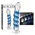 Icicles Nr. 5 - spiralglas dildo (gennemsigtig-blå)