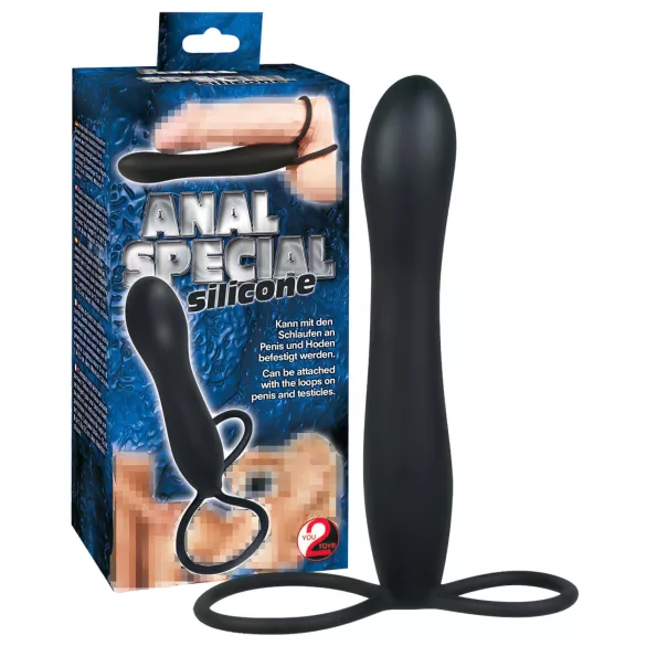 You2Toys - Anal dildo og penisring - sort