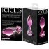 Icicles No. 48 - Blomstrede glas anal plug (pink)