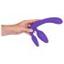 Triple Strap-on Dildo uden Sele (Lilla)