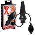 LATEX - oppustelig stor anal plug (sort)