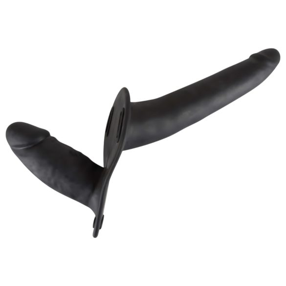 You2Toys - strap-on dildo med dobbelt silikondildo - sort