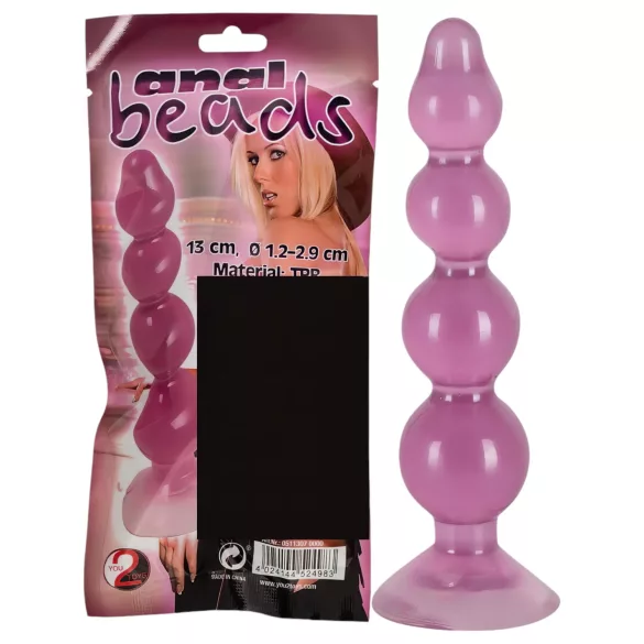 You2Toys - anal beads - sugekop analstav - lilla