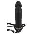 You2Toys - Oppustelig Strap-On - hul silikone dildo (sort)