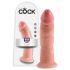 King Cock 9 - realistisk dildo med sugekopsbund (23 cm) - naturlig