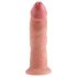 King Cock 9 - realistisk dildo med sugekop (23cm) - naturfarvet