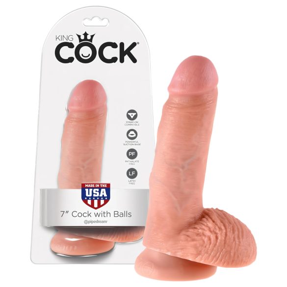 King Cock 7 hertegris dildo (18 cm) - naturlig