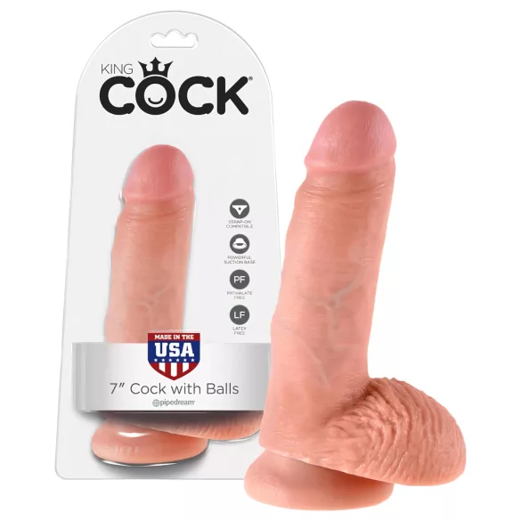 King Cock - dildo med nosser - 18 cm - natur