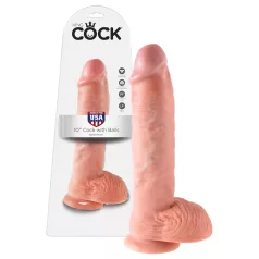   King Cock 10” realistisk dildo med testikler (25 cm, hudfarvet)