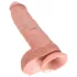King Cock - dildo med testikler - 25 cm - naturfarvet