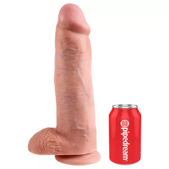 King Cock - dildo med testikler - 30 cm - natur
