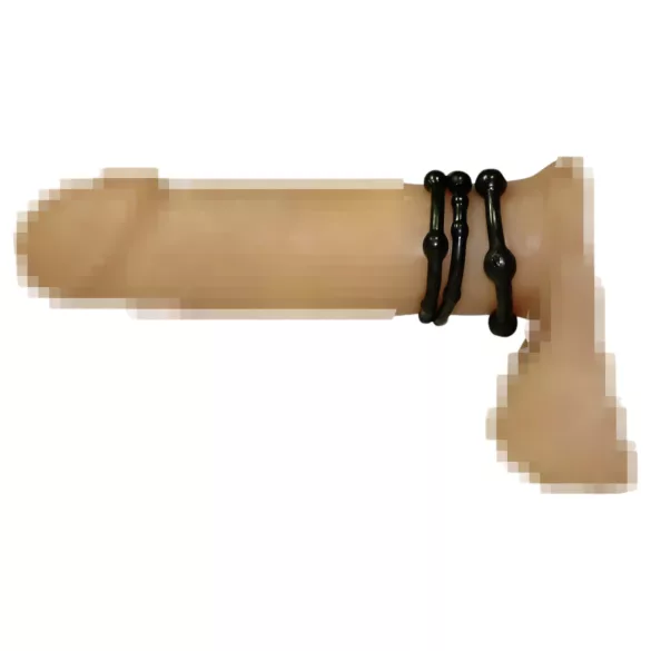 You2Toys - penisringsæt - fleksibel silikone - sort (3 stk)
