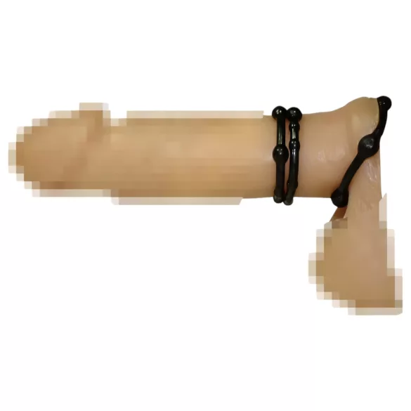 You2Toys - penisringsæt - fleksibel silikone - sort (3 stk)
