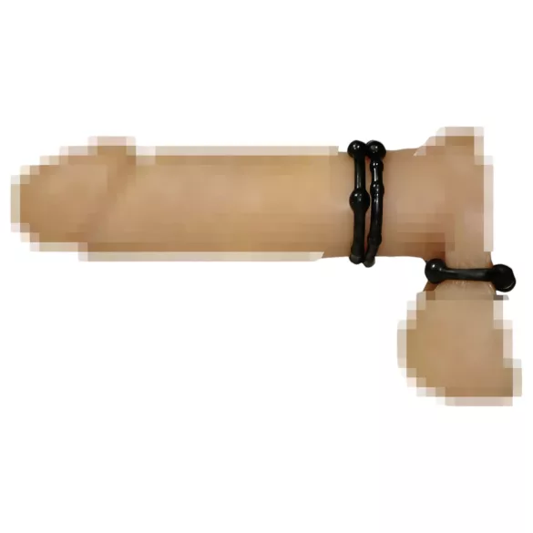 You2Toys - penisringsæt - fleksibel silikone - sort (3 stk)