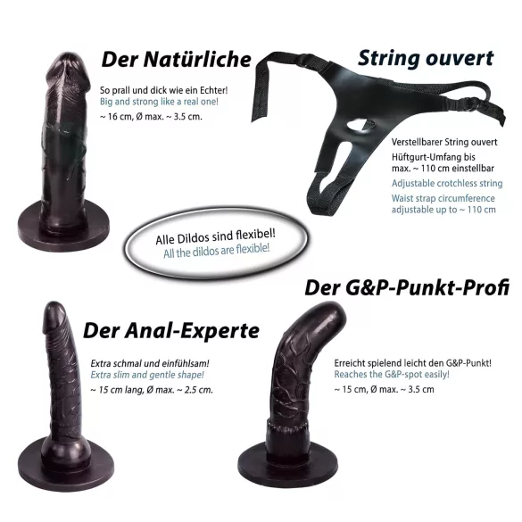 You2Toys - Strap-on dildo sæt - sort