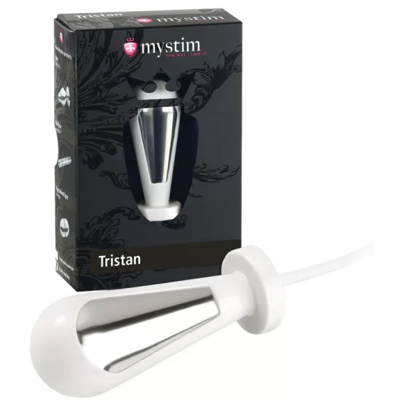 mystim - elektroanalplug - kegleformet - hvid