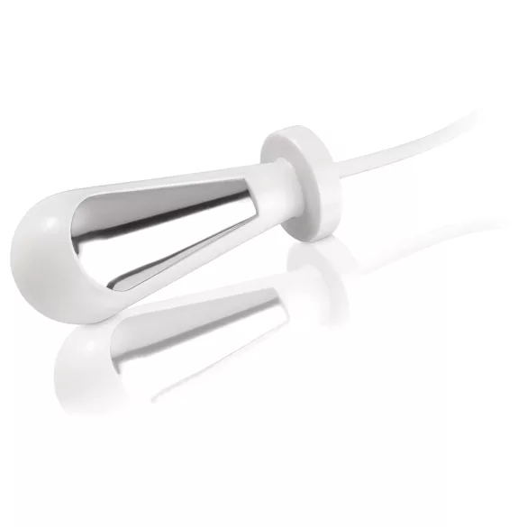 mystim - elektroanalplug - kegleformet - hvid