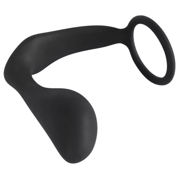 Black Velvets - analplug med penisring - sort
