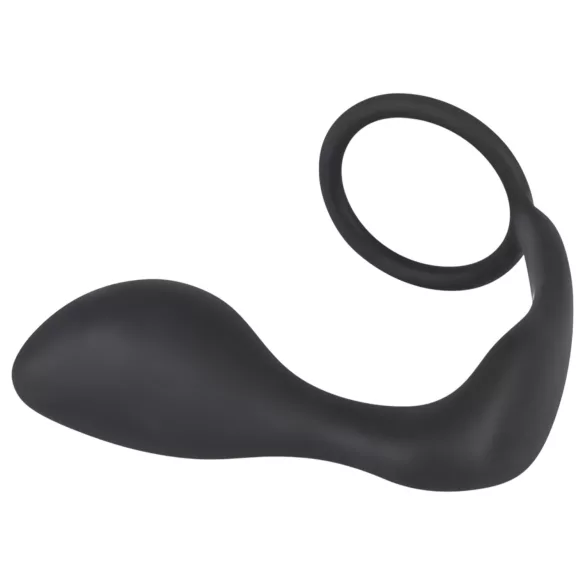 Black Velvets - analplug med penisring - sort