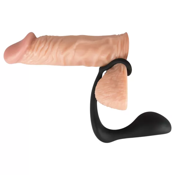 Black Velvets - analplug med penisring - sort