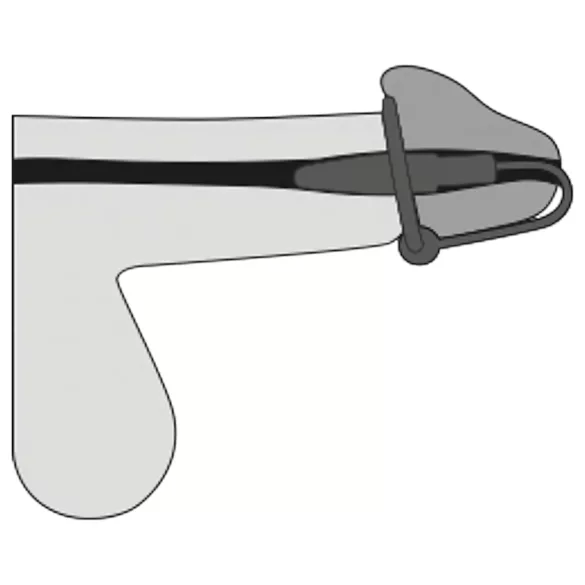 Penisplug - silikone glansring med konisk dilator (lilla‑sølv)