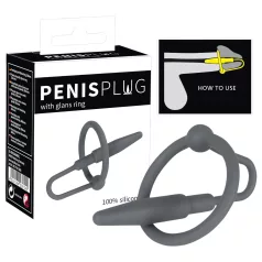   Penisplug - penisring med kegleformet dilator - silikone grå