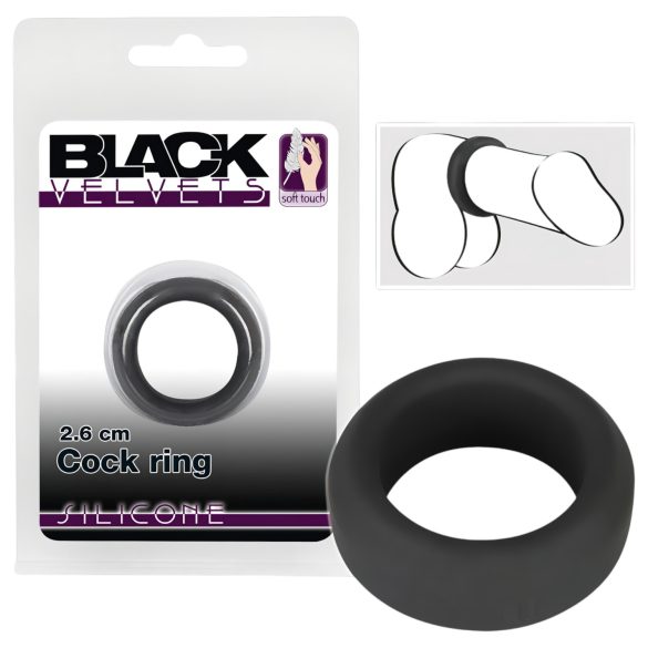 Black Velvet - Tykt penisring (2,6 cm) - sort
