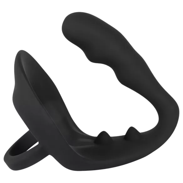 Black Velvets - analdildo med penisring og kuglering - sort