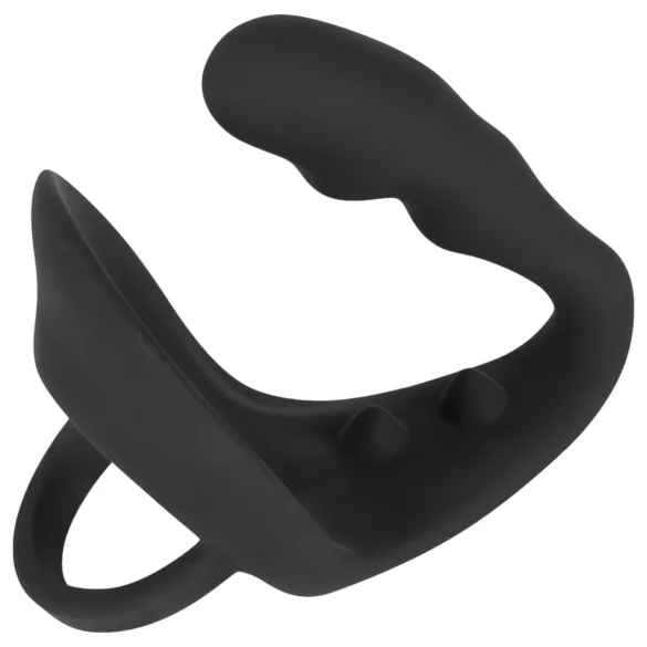 Black Velvets - analdildo med penisring og kuglering - sort