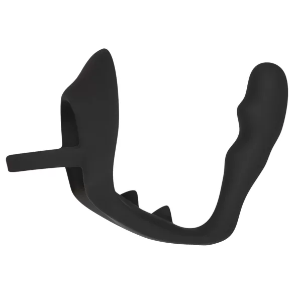 Black Velvets - analdildo med penisring og kuglering - sort