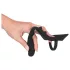 Black Velvets - analdildo med penisring og kuglering - sort