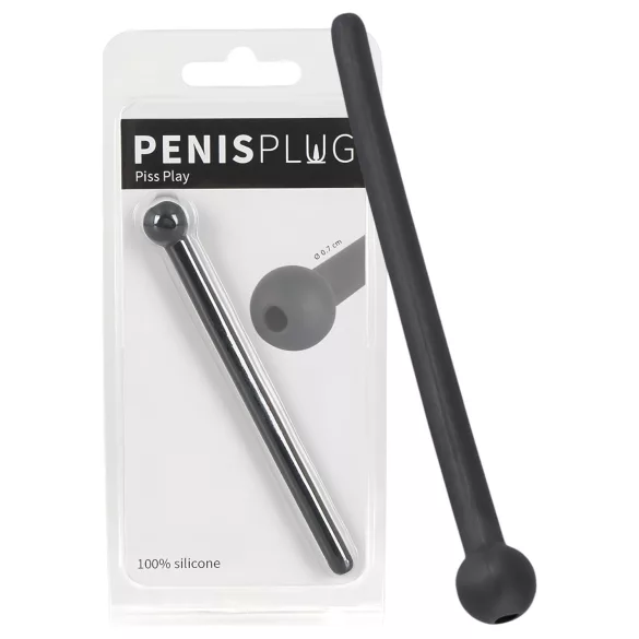 Piss Play - dilator - hul - silikone - sort