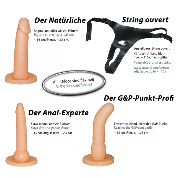 You2Toys - strap-on dildo sæt - natur