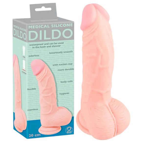 Medicinsk silikondildo (20cm) - naturfarve