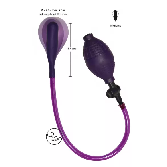Bad Kitty - oppustelig analplug i latex - lilla