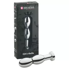 mystim O(h!)-thello - elektro analplug med kugle - sølv