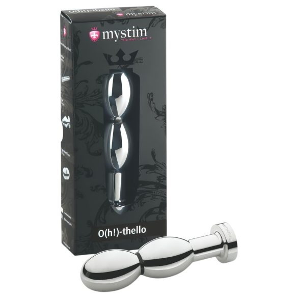 mystim O(h!)-thello - elektro, kugleformet anal plug (sølv)